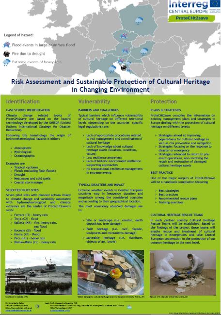 ProteCHt2save – Risk assessment and sustainable protection of Cultural Heritage in changing environment