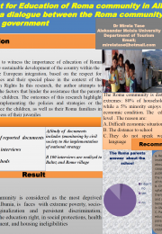 The Right for Education of Roma community in Albania. Building a dialogue between the Roma community and Albanian government